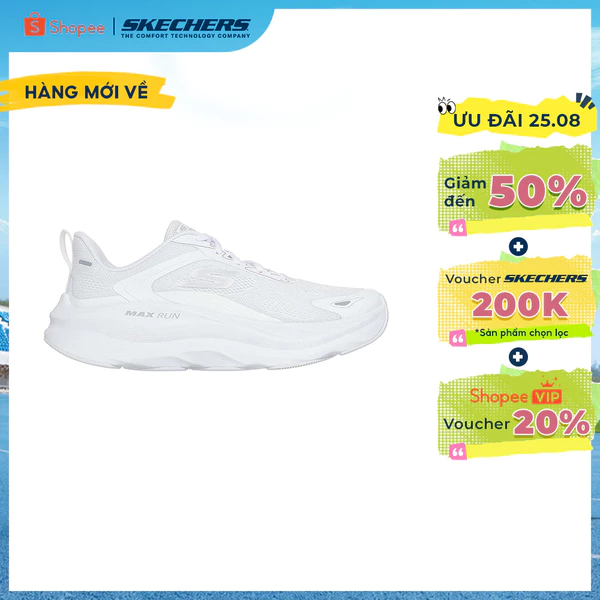 Giày Thể Thao Nữ Skechers Performance Max Run Pacewave - 129202-WHT Air-Cooled Goga Mat