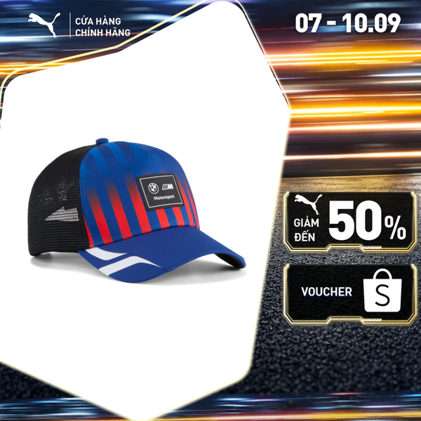 Nón Thể Thao PUMA Unisex BMW MMS LIFESTYLE TruckerCap Pro Blue Màu Xanh