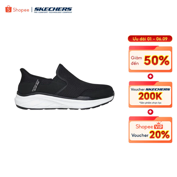Giày Thể Thao Nam Skechers Slip-Ins Sport Equalizer 6.0 Stoaver Thường Ngày - 233103-BKW Air-Cooled Memory Foam