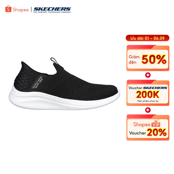 Giày Thể Thao Nữ Skechers Slip-ins Sport Ultra Flex 3.0 Cozy Streak Thường Ngày - 149708-BKW Air-Cooled Memory Foam