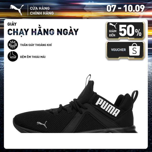 Giày Chạy Bộ PUMA Nam Enzo 2 Black-CASTLEROCK Màu Đen