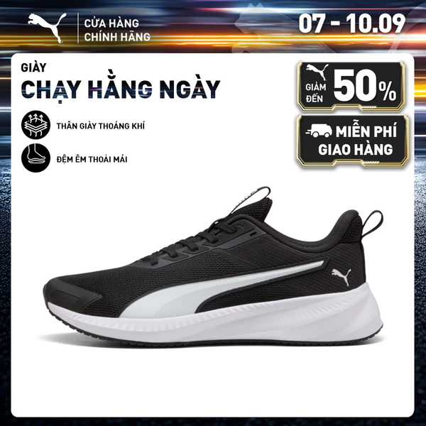 Giày Chạy Bộ PUMA Unisex Flyer Lite 4 Black-White Màu Đen