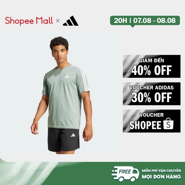 [Duy nhất 8.8 - VOUCHER 30%]adidas Gym & Training Train Essentials 3-Stripes Training Tee Men Green JC5397