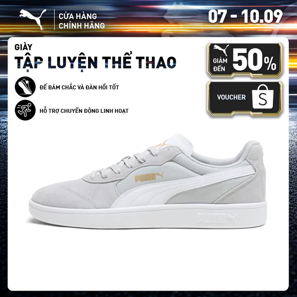 Giày Thể Thao PUMA Unisex Astro Play Flat Light Gray-White Màu Xám