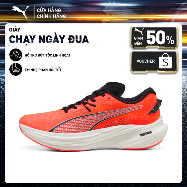 Giày Chạy Bộ PUMA Nam Deviate NITRO 3 Glowing Red- Black Màu Đỏ