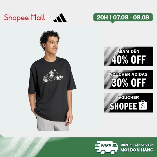 [Duy nhất 8.8 - VOUCHER 30%]adidas Phong cách sống Áo Thun Graphic Gấu Trúc Vui Nhộn Nam Đen JZ3274