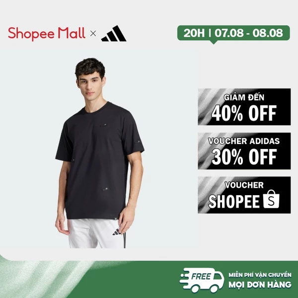 [Duy nhất 8.8 - VOUCHER 30%]adidas Lifestyle Lounge Slides Graphic Tee Men Black JJ4000