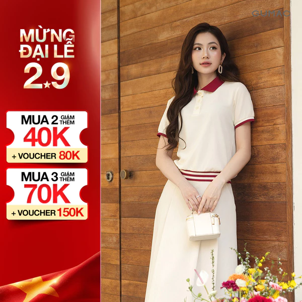 [MUA 2 GIẢM 120K] Áo Polo Nữ GUMAC Áo Thun Có Cổ Chất Tổ Ong Thoáng Mát Phối Sọc Trẻ Trung Năng Động APG01024