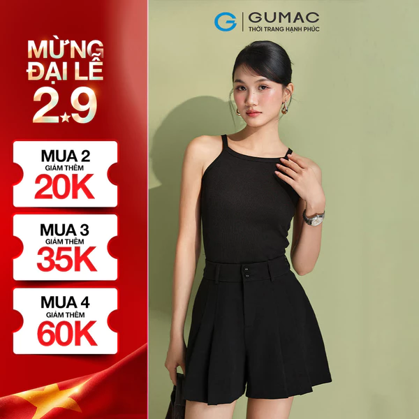 Áo Tanktop Nữ GUMAC Form Slim Cổ Tròn Chất Liệu Thun Gân Co Giãn Mềm Mịn ATF05029