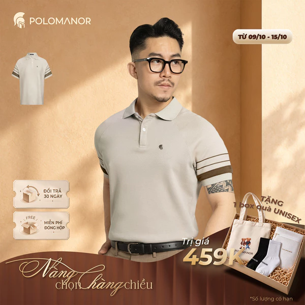 Áo polo nam THOMAS vải cá sấu cotton interlock xuất xịn, nam tính thanh lịch sang trọng - POLOMANOR