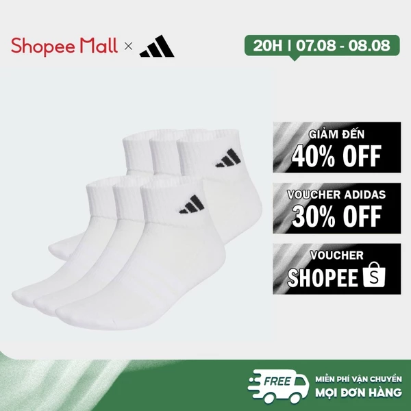 [Duy nhất 8.8 - VOUCHER 30%]adidas Lifestyle Cushioned Essentials Ankle Socks 6 Pair Pack Unisex White KE5495
