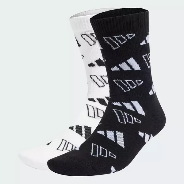 adidas Phong cách sống Bộ 2 Đôi Tất Monogram Unisex trắng KB7293