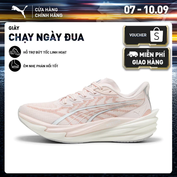 Giày Chạy Bộ PUMA Nữ Deviate NITRO 4 Wns Jasmine Flower-White Màu Hồng