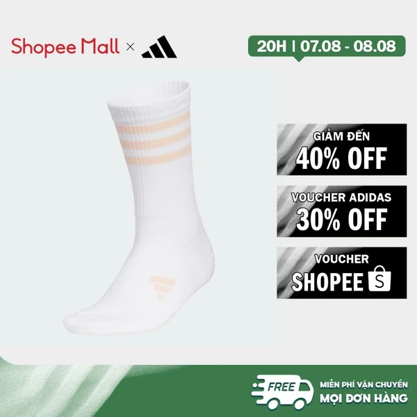 [Duy nhất 8.8 - VOUCHER 30%]adidas Đánh gôn Tất Cổ Cao 3 Sọc Nữ trắng JD6625
