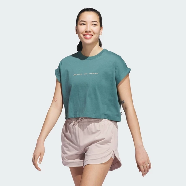 adidas Đánh gôn Áo Thun Không Tay Graphic Beyond The Course Nữ màu xanh lá JX1771