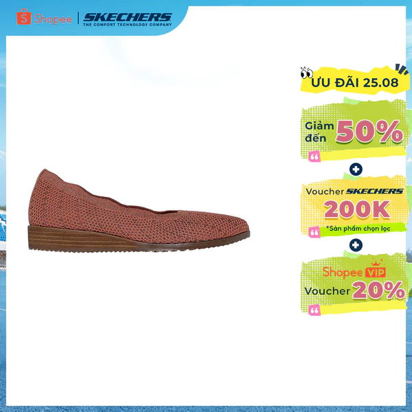 Giày Búp Bê Nữ Skechers Modern Comfort Cleo Sawdust Real Living - 158802-CINN Air-Cooled Memory Foam