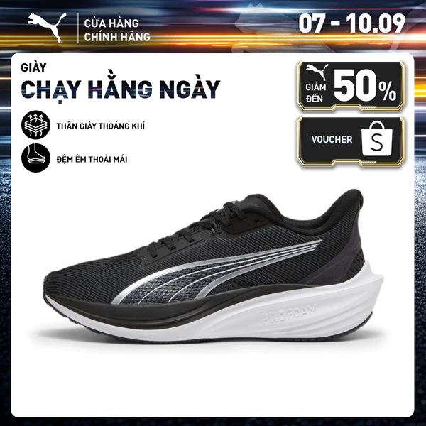 Giày Chạy Bộ PUMA Unisex Darter Pro Black- White Màu Đen