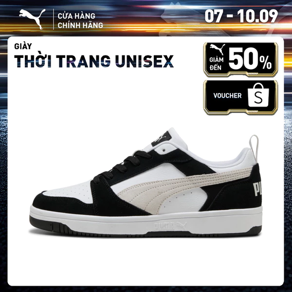 Giày Thời Trang PUMA Unisex Rebound v6 Low SD Black-Feather Gray-White Màu Đen