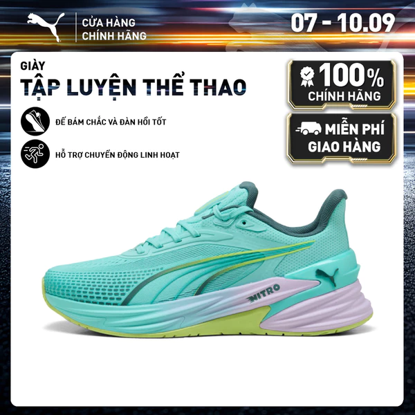 Giày Thể Thao Tập Luyện PUMA Nữ Activate Nitro TR Hyrox Wns Intense Mint-LightLavender-Sunny Lime-HerbGarden Màu Xanh Lá