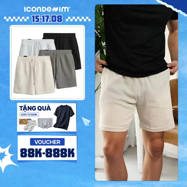 Quần Short Nam ICONDENIM Pique Regular QSID0138