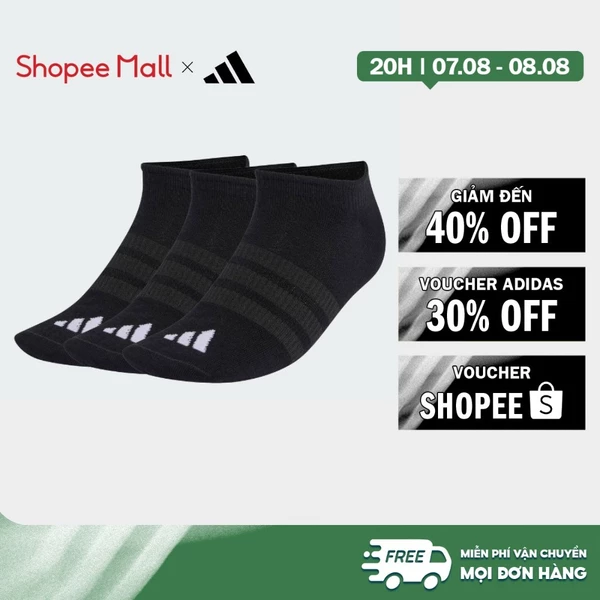 [Duy nhất 8.8 - VOUCHER 30%]adidas Lifestyle THIN&LIGHT SPORTSWEAR NO SHOW SOCKS 3 PAIR PACK Unisex Black KD6719