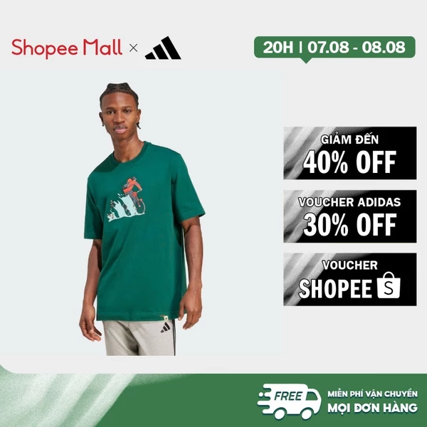 [Duy nhất 8.8 - VOUCHER 30%]adidas Phong cách sống Áo Thun Graphic Xe Đạp Doodle Hunt Nam màu xanh lá JM6497