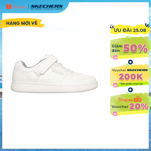 Giày Thể Thao Bé Trai Skechers Street Quick Street Lite - 418032L-WHT