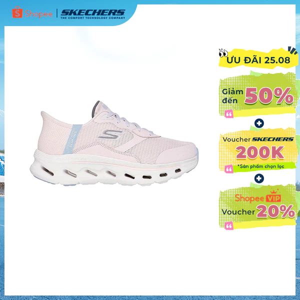 Giày Thể Thao Nữ Skechers Slip-ins GOwalk Glide-Step 2.0 Belah Đi Bộ - 125115-LTPK Air-Cooled Goga Mat