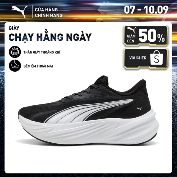 Giày Chạy Bộ PUMA Unisex Maxima Pro Black-White Màu Đen