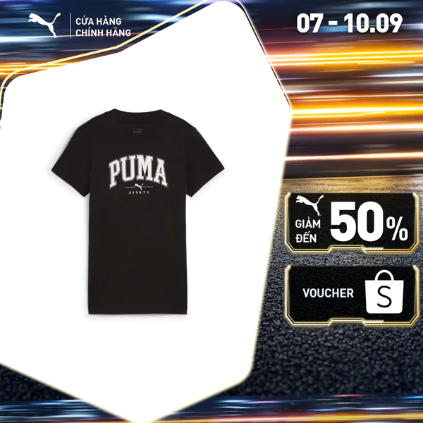 Áo Thun Thời Trang PUMA Nữ SQUAD Graphic Tee Black Màu Đen