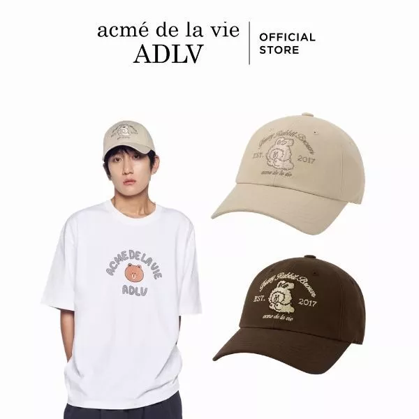 Mũ Bóng Chày ADLV Brown Line Friends màu Be/Nâu - Hàng chính hãng