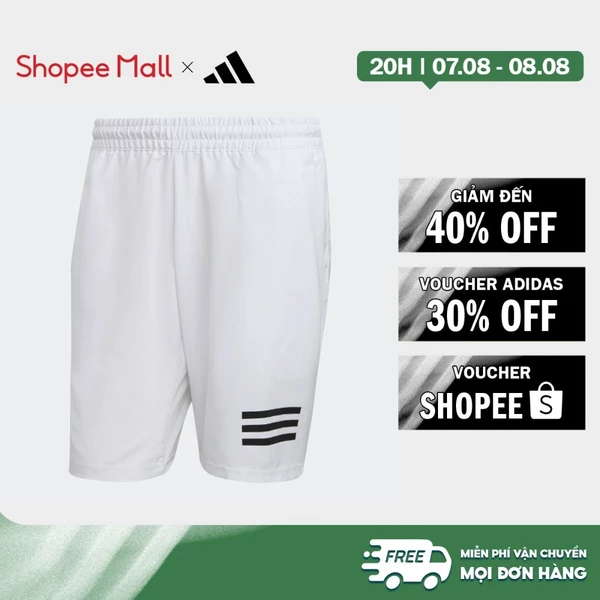 [Duy nhất 8.8 - VOUCHER 30%]adidas Quần vợt Quần short tennis 3 Sọc Club Nam trắng GL5412