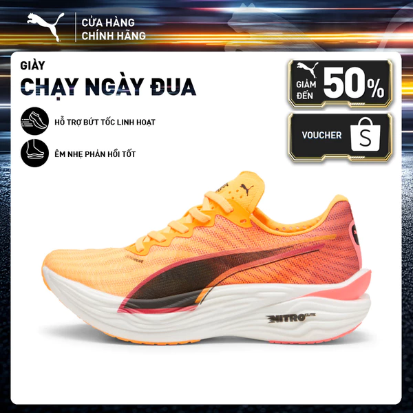 Giày Chạy Bộ PUMA Nữ Deviate NITRO Elite 3 Wns Sun Stream-Sunset Glow Màu Cam