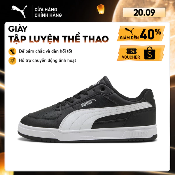 Giày Thể Thao PUMA Unisex Caven III Black-White-Silver Màu Đen