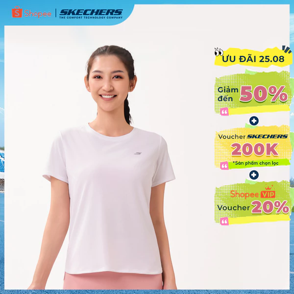 Áo Thun Tay Ngắn Nữ Skechers Running Performance Short Sleeve Tee - SP126W001-0019
