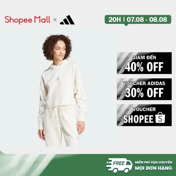 [Duy nhất 8.8 - VOUCHER 30%]adidas Phong cách sống Áo Hoodie 3 Sọc Vải Thun Da Cá ALL SZN Nữ trắng IW1131