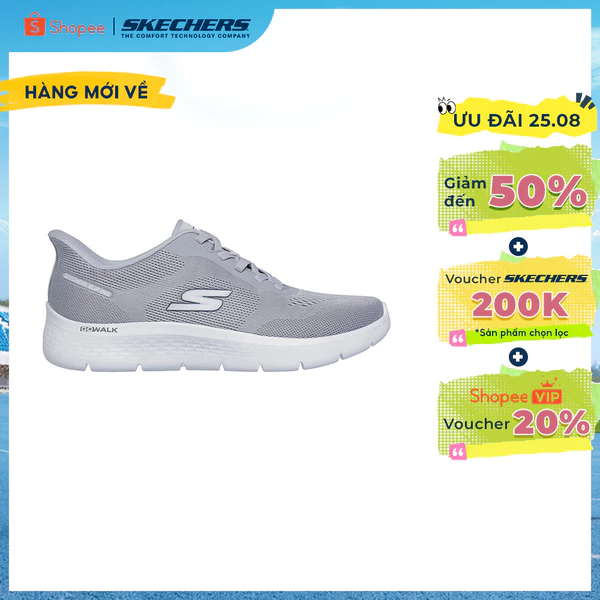 Giày Thể Thao Nam Skechers Slip-Ins GOwalk Flex Master Đi Bộ - 216924-LTGY Air-Cooled Memory Foam