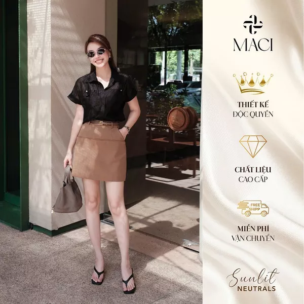 Chân Váy Chữ A Dáng Ngắn Chất Kaki Hàn Có Lót Quần MACI MCVCVNA0328 Thời Trang Nữ Thiết Kế
