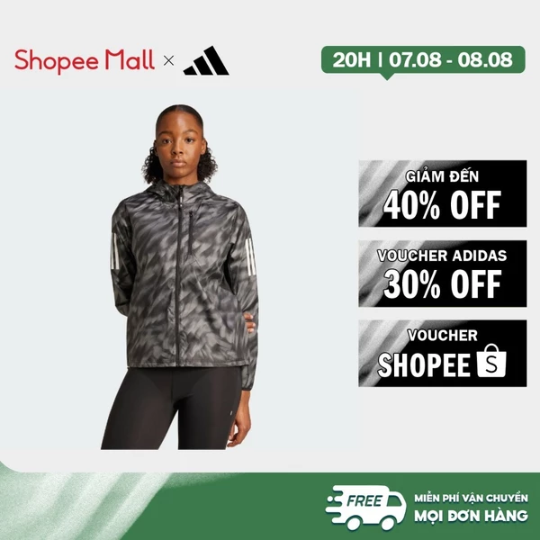 [Duy nhất 8.8 - VOUCHER 30%]adidas Chạy Áo Khoác Phủ Họa Tiết Own The Run Nữ Xám JL8701