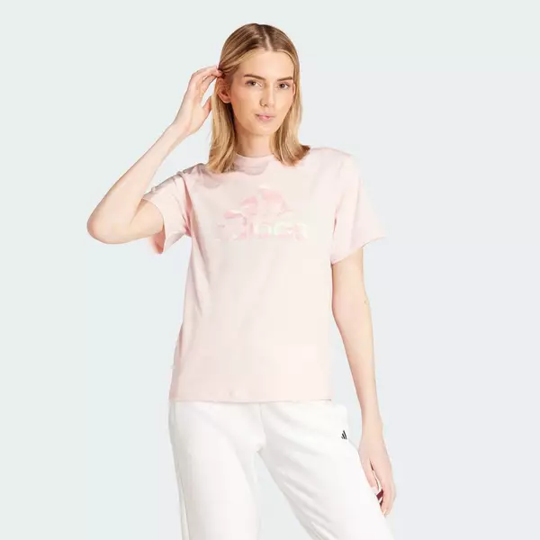 adidas Phong cách sống Áo Thun Graphic Rằn Ri Nữ Hồng IY3434
