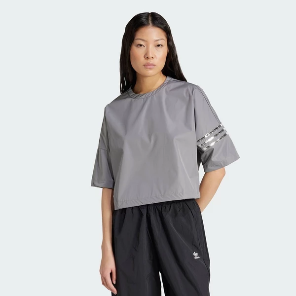 adidas Phong cách sống Áo Thun Ngắn Tay Nylon Neuclassics Nữ Xám JI8539