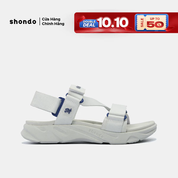 Giày Sandal Nam Nữ Shondo F8 Ver.2 Thời Trang Êm Ái Màu Xám Rêu F8M2323