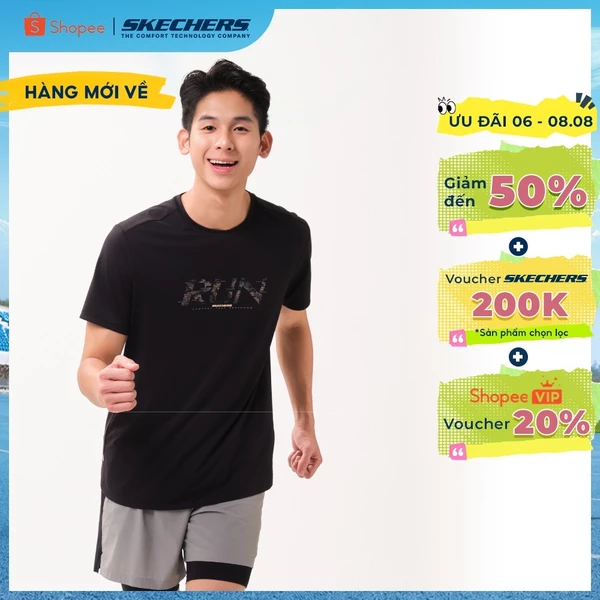 Áo Thun Tay Ngắn Nam Skechers Running Performance Short Sleeve Tee - SP226M127-0018