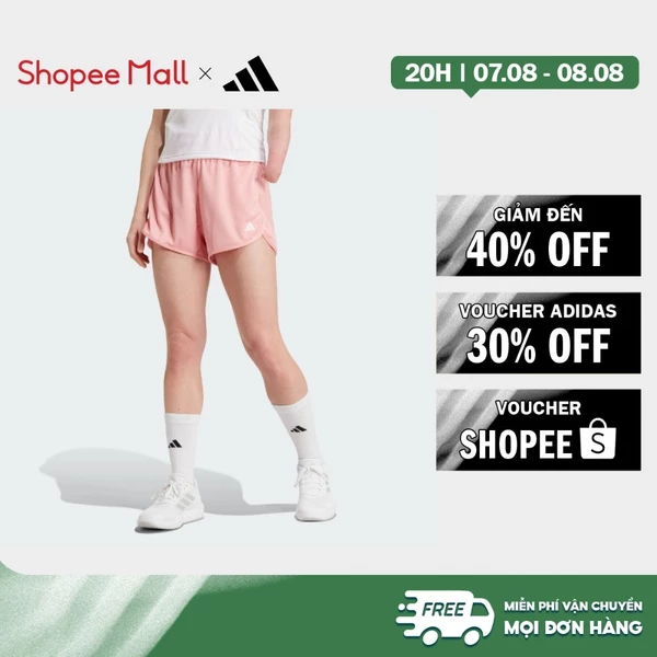 [Duy nhất 8.8 - VOUCHER 30%]adidas Gym & Training Quần Short Cạp Cao Dệt Kim Pacer Essentials Nữ Hồng IX1025