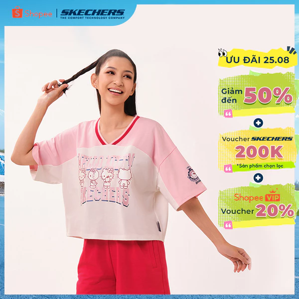 Áo Thun Tay Ngắn Nữ Skechers Hello Kitty & My Melody Short Sleeve Tee - SL226W245-00QF