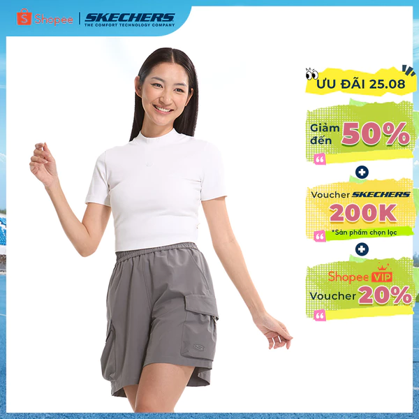 Quần Đùi Thể Thao Nữ Skechers Lifestyle Physical Academia Collection Trendy Shorts - SL225W128-0001 Online Sale