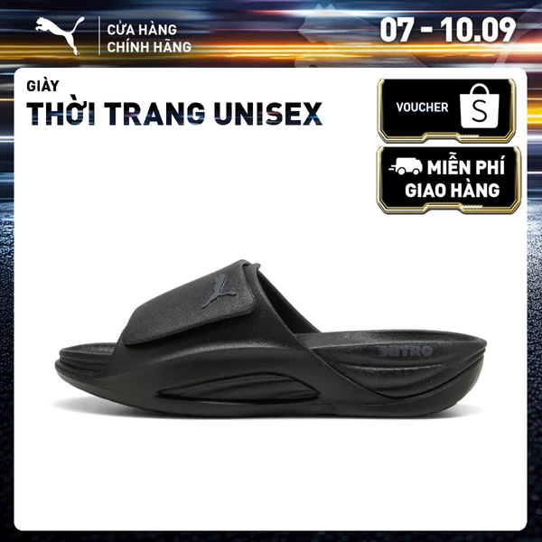 Dép Quai Ngang PUMA Unisex NITROcat Slide V Black-Moody Gray Màu Đen