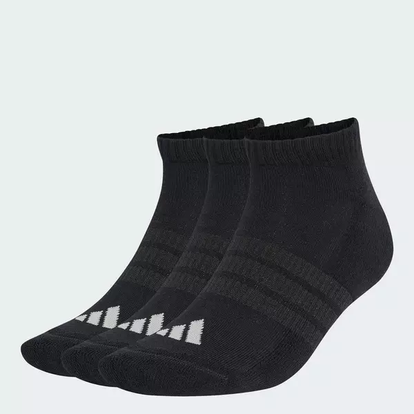 adidas Lifestyle Cushioned Essentials Low Cut Socks 3 Pair Pack Unisex Black KR7122