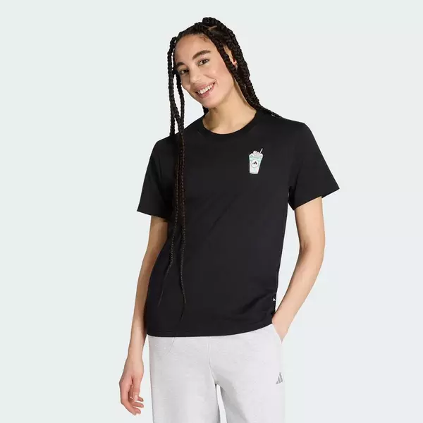 adidas Phong cách sống ÁO THUN FOOD REGULAR GRAPHIC Nữ Đen KT9701