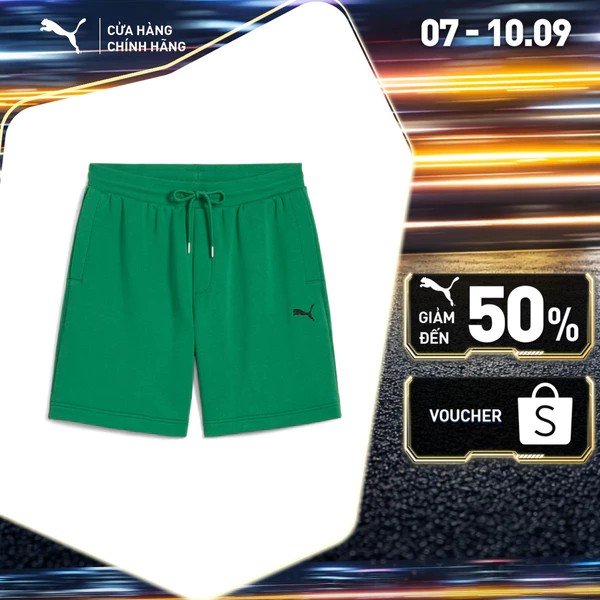 Quần Short Thời Trang PUMA Unisex PREMIUM ESS Graphic Shorts Archive Green Màu Xanh Lá